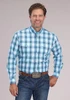 SALE Roper® Men's L/S Blue/Turquoise Plaid Button Shirt