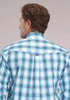 SALE Roper® Men's L/S Blue/Turquoise Plaid Button Shirt