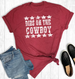 SALE Rebel Rose® Ladies' S/S Cardinal Red Dibs On The Cowboy T-Shirt