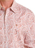 Rock & Roll Denim® Men's L/S Cream/Rust Paisley Print Button Shirt