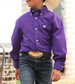 Cinch® Boys' L/S Solid Purple Button Shirt