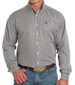 SALE Cinch® Men's L/S Burgundy/White/Grey Stripe Tencel™ Button Shirt