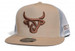 LOST CALF Lost Calf® Khaki/White Brahman Flat Bill Cap LOST CALF Lost Calf® Khaki/White Brahman Flat Bill Cap