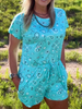 SALE Sterling Kreek® Ladies' S/S Turquoise Bandana Babe Romper