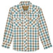 Wrangler Retro® Boys' L/S Turquoise/Brown Plaid Snap Shirt