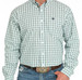 Cinch® Men's L/S Turquoise/White Plaid Buttton Shirt