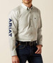 Ariat® Men's L/S Silver/Navy Team Logo Twill Classic Fit Shirt