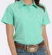 Cinch® Ladies' S/S Solid Turquoise Green Arenaflex Button Shirt