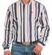 Cinch® Men's L/S Navy Multicolor Stripe Button Shirt