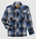 Wrangler Retro® Boys' L/S Black/Blue Plaid Snap Shirt