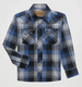 SALE Wrangler Retro® Boys' L/S Black/Blue Plaid Snap Shirt