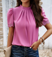 SALE Supreme Fashion® Ladies' S/S Solid Color Ruffle Top