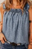 SALE 1 the Woman® Ladies' Sleeveless Ruffled Denim Top