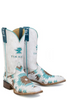 SALE Tin Haul® Ladies' White Twisted Aztection Square Toe Boots