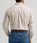 Wrangler® George Strait™ Men's L/S Ecru/Brown Plaid Button Shirt