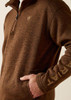 Ariat® Men's Carafe Brown Caldwell Logo 1/4 Zip Sweater