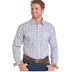 Panhandle Slim® Men's L/S White/Blue Diamond Print Snap Shirt