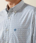 Ariat® Men's L/S Cream/Blue Print Santos Fitted Button Shirt