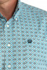 Cinch® Men's L/S Blue Geo/Diamond Print Button Shirt