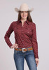 SALE Roper® Ladies' L/S Red/Circle Print Snap Stretch Shirt