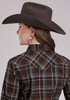 Roper® Ladies' L/S Brown/Blue Plaid Snap Shirt