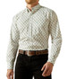 Ariat® Men's L/S Bass Cream/Diamond Print Fitted Button Shirt