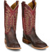 Justin® Men's Chocolate Brown/Red Burchett Square Toe Boots