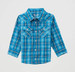 SALE Wrangler® Infant/Toddler L/S Teal Plaid Button Shirt