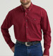 Wrangler® George Strait™ Men's L/S Burgundy Wine Button Shirt