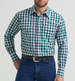 SALE Wrangler® Men's L/S WR Verdant Green Plaid Snap Shirt