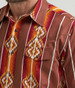 SALE Wrangler Checotah® Men's L/S Sunset Orange Aztec Snap Shirt