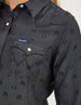 SALE Wrangler Retro® Ladies' L/S Subtle Black Horses Western Snap Shirt