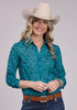 Roper® Ladies' L/S Teal Floral Print Button Shirt