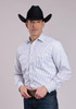 Roper® Men's L/S White/Blue Stripe Snap Shirt