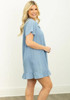 SALE Grace + Emma® Ladies' S/S Wide Collar Chambray Dress