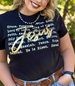 SALE Texas True Threads® Ladies' S/S Black Jesus Gold Puff T-Shirt