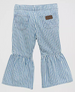 Wrangler® Little Girls' Railroad Stripe Ruffle Bottom Flare Jeans