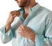 Ariat® Men's L/S Angel Blue Solid WF Classic FIt Button Shirt