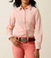 Ariat® Girls' L/S Tropical Peach Geo Kirby Button Shirt