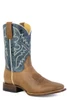 SALE Roper® Men's Burnish Brown/Waxy Blue Square Toe Boots