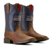 Ariat® Youth Brown/Blue Freedom Rider Square Toe Boots