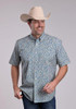Roper® Men's S/S Blue Paisley Button Shirt