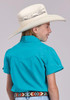 Roper® Girls' S/S Solid Turquoise Puff Sleeve Button Shirt