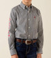 Ariat® Boys' Black/White/Red Team Ward Button Shirt