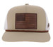 Hooey® Tan/White/Leather Liberty Roper Flag Patch Cap