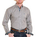 Panhandle Slim® Men's L/S Khaki/Blue Print Button Shirt