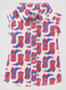 Wrangler® Little Girls' Sleeveless Red/White/Blue Boot Print Ruffle Snap Shirt