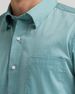 Wrangler® Men's L/S Green Weave Print Button Shirt