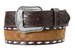 3D® Men's Dark Brown/Tan Roughout Diamond Stitched Tapered Belt