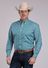 Roper® Men's L/S Turquoise Vintage Paisley Button Shirt
